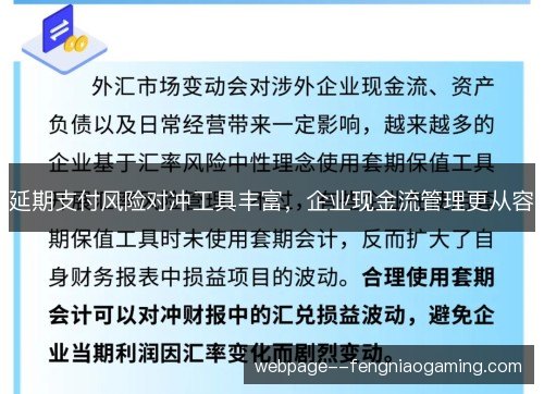 延期支付风险对冲工具丰富,企业现金流管理更从容 延期支付风险对冲工具丰富,企业现金流管理更从容